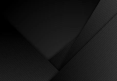 Abstract black stripes diagonal with lines layered on dark background and tex Stock Illustration