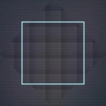 Abstract black stripes tech background with glowing blue squares イラスト素材