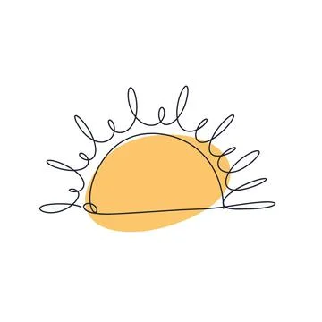 Abstract black sun thin line icon with rays isolated on white background Illustrazione stock