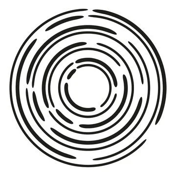 Abstract black swirl concentric circles hand drawn design Stockillustratie