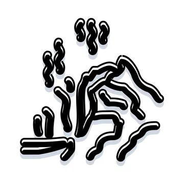 Abstract black swirling lines creating liquid art pattern Stock Illustration