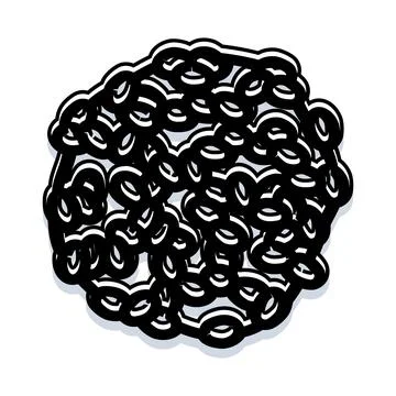 Abstract black tangle of intricate loops creating complexity 스톡 일러스트