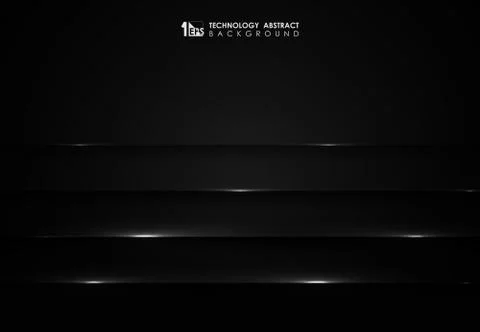Abstract black tech design of template pattern artwork overlap background. Illustrazione stock