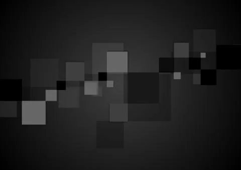 Abstract black tech squares background Illustrazione stock
