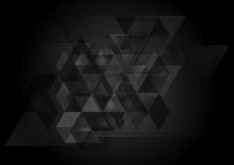 Abstract black tech vector background Stock Illustration