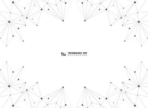 Abstract black technology connection line on white background. Illustrazione stock