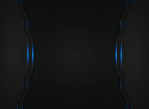 Abstract black technology template with blue light glitters background. Stock Illustration