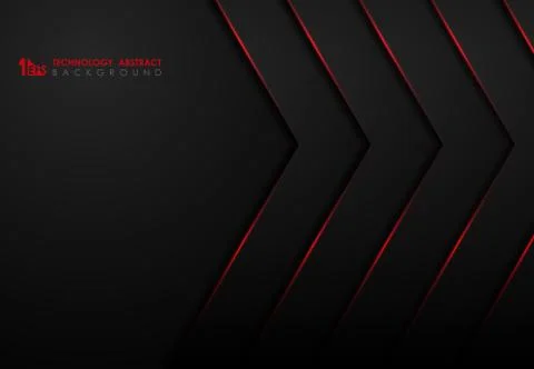 Abstract black template design of technology with red glow laser design 스톡 일러스트