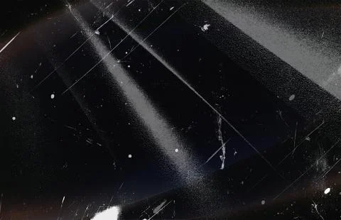 Abstract black texture background with dust particles and light scratches 库存插图