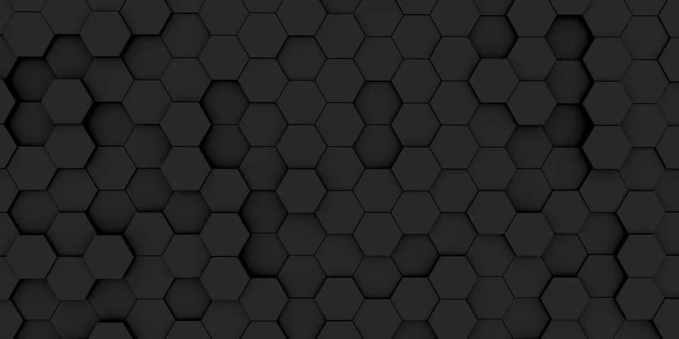 Abstract black texture, pattern background hexagon. Illustrazione stock