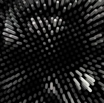 Abstract black-themed 3D background with white elements Illustrazione stock