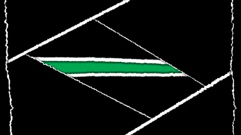 Abstract black torn paper edge stop motion transition animation on green screen. Video stock 315536975