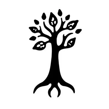 Abstract Black Tree Silhouette Vector Design Stock Illustration