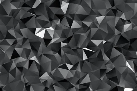 Abstract black triangle background, low poly pattern Stock Illustration