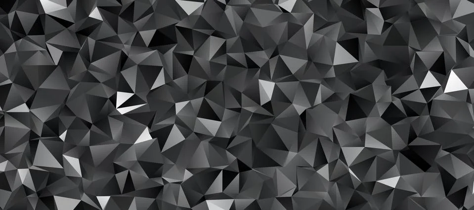 Abstract black triangle background, low poly pattern 스톡 일러스트