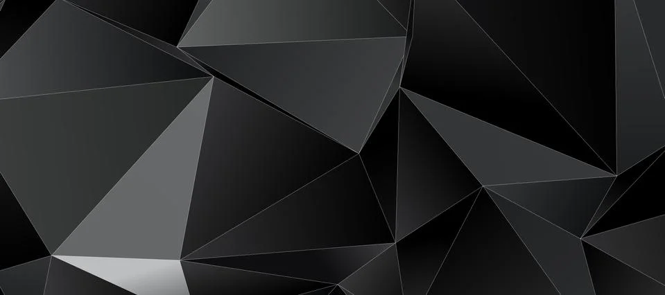 Abstract black triangle background with thin white stroke Stockillustratie