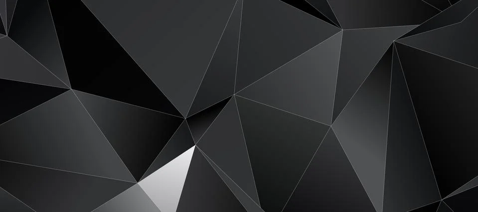 Abstract black triangle background with thin white stroke Stockillustratie