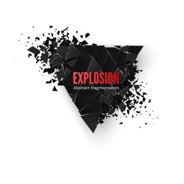 Abstract black triangle explosion pattern. Geometric background. Vector illus イラスト素材
