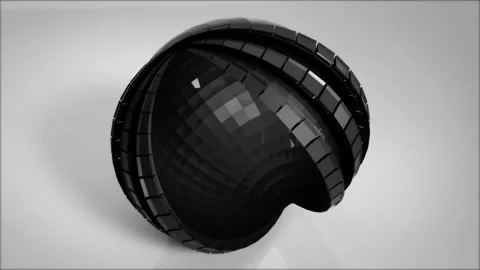Abstract Black Unfolding Sphere Stock Footage 231610349