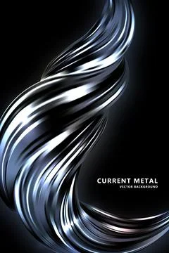 Abstract black vector background. Liquid flowing metal. A blank for your design Illustrazione stock