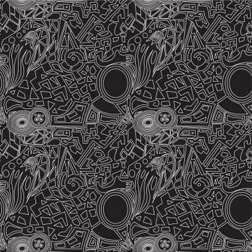 Abstract black vector doodle background . Seamless texture Illustrazione stock