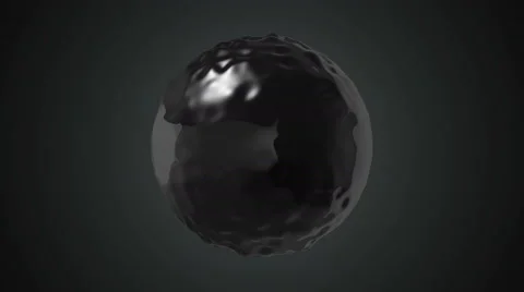 Abstract black viscous liquid sphere Stock Footage 68418986