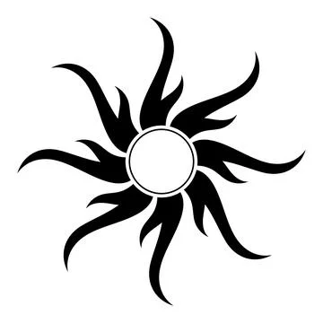 Abstract black vortex icon and logo. Abstract sun sign.  Stock Illustration