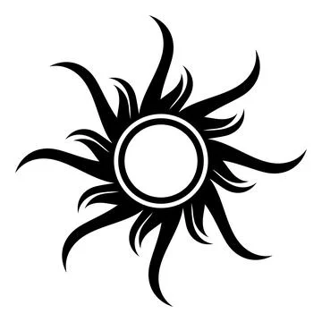Abstract black vortex icon and logo. Abstract sun sign.  Stock Illustration