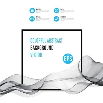 Abstract black wave with frame Stock Illustration