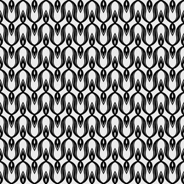 Abstract Black Wave Seamless Pattern Stock Illustration