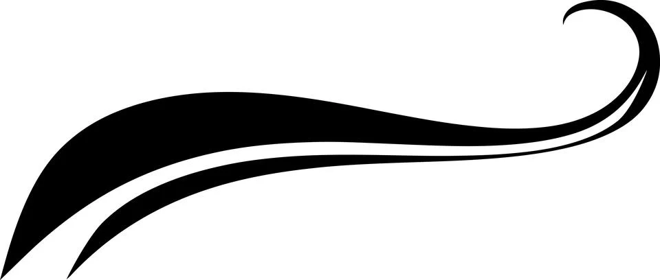 Abstract black wave shape with a smooth flowing line design element 스톡 일러스트