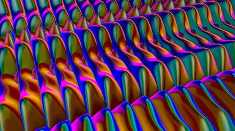 Abstract black wave three-dimensional background. 3d render illustration Stock Illustration