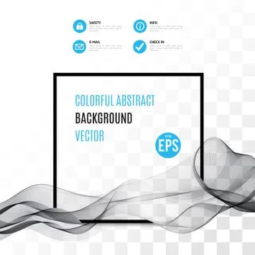 Abstract black wave with on transparent background Stock Illustration