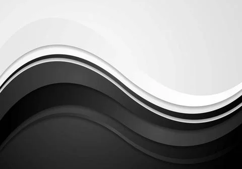 Abstract black waves vector background Abstract black waves vector backgro... 写真素材