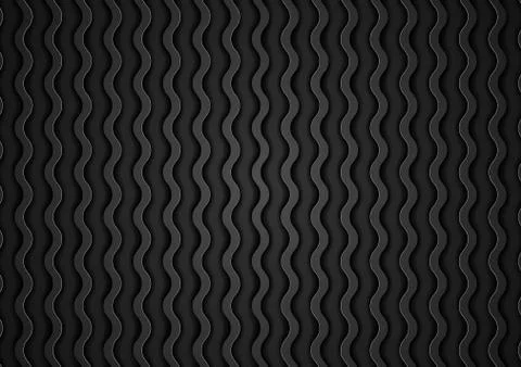 Abstract black waves vector pattern Stock Illustration