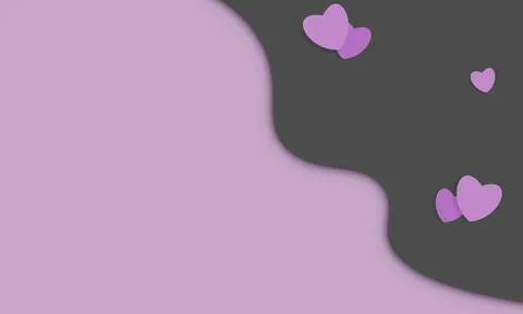 Abstract black wavy with hearth pattern on purple background. Stock Illustration