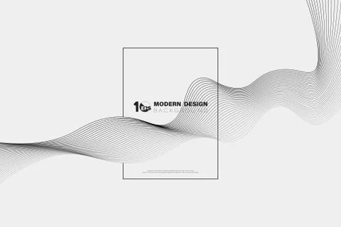 Abstract black wavy line pattern of trendy presentation background. 스톡 일러스트