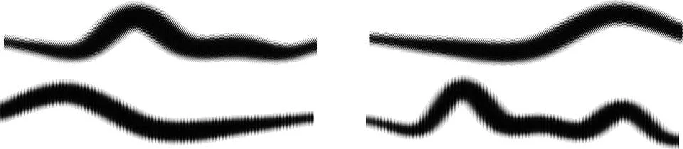 Abstract black wavy lines on a clean white background creating a modern gra.. Stock Illustration