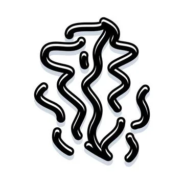 Abstract black wavy lines doodle illustration pattern Stock Illustration