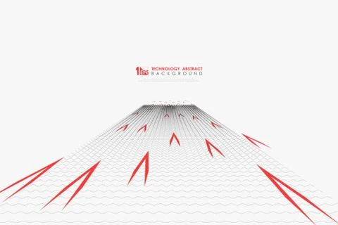 Abstract black wavy pattern design of minimal concept with red element Stock Illustration