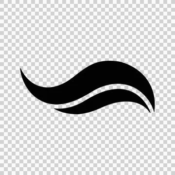 Abstract Black Wavy Shape Flowing Elemental Form Icon Stock-Illustration