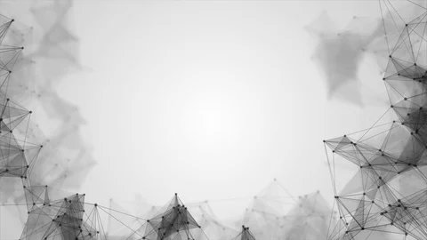 Abstract black white animated network lines  Video stock 112596357