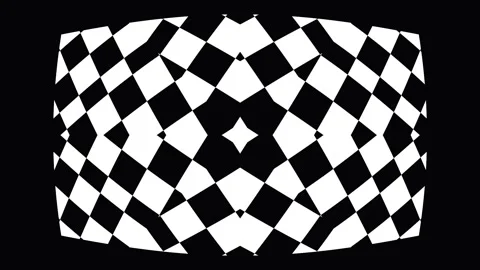 Abstract Black White Checkerboard Pattern Morphing Dynamic Optical Illusion.. Stockbeeldmateriaal 341655704