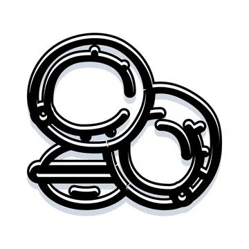 Abstract black white comic rings pattern design Stock Illustration