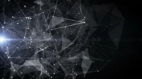 Abstract Black White Digital Data Communication Plexus Polygonal Structure. Stock Footage 171529847