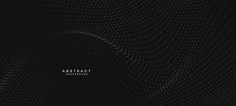 Abstract black white Flowing Dot Waving Particle geometric Technology Background Stock Illustration