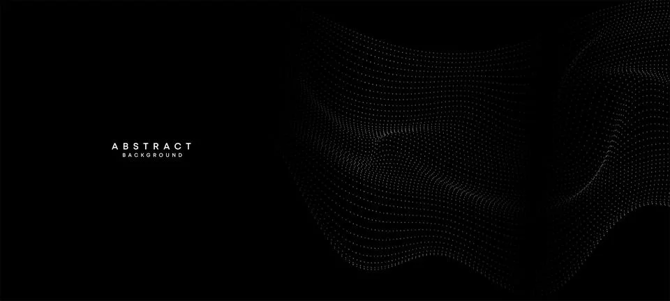 Abstract black white Flowing Dot Waving Particle geometric Technology Background Stock Illustration