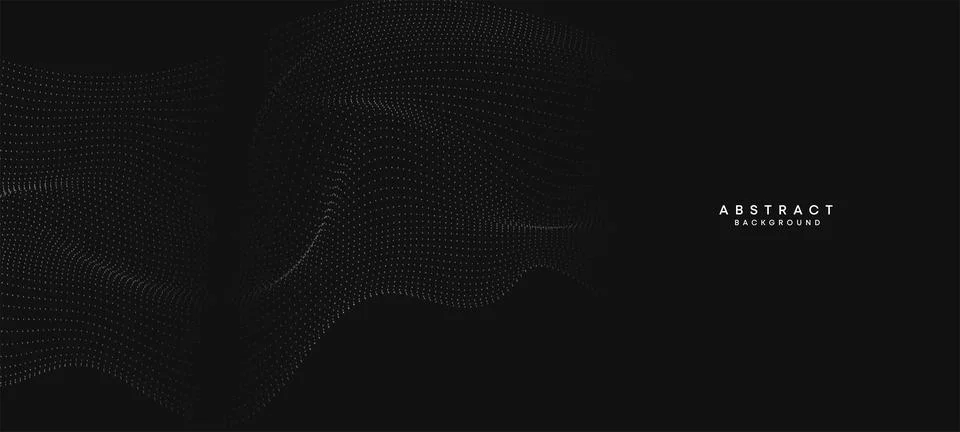 Abstract black white Flowing Dot Waving Particle geometric Technology Background Stock-Illustration