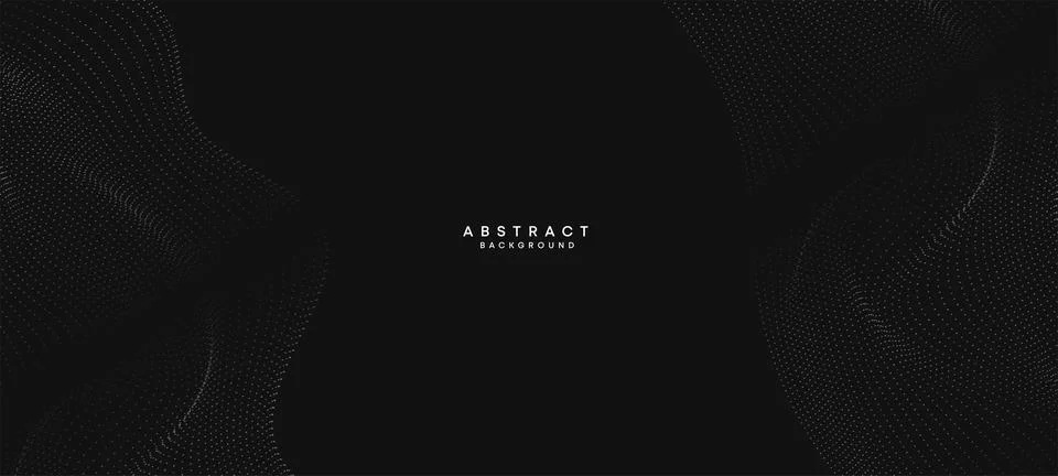 Abstract black white Flowing Dot Waving Particle geometric Technology Background Stock Illustration
