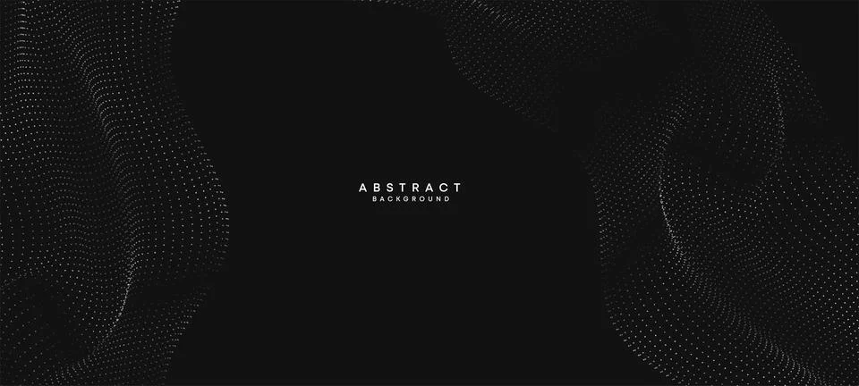 Abstract black white Flowing Dot Waving Particle geometric Technology Background Stock Illustration